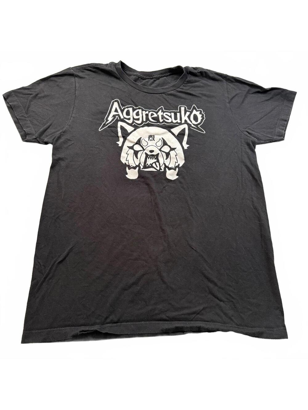 Aggretsuko Rage Face Heavy Metal Graphic T-Shirt Black Men’s Large Bioworld